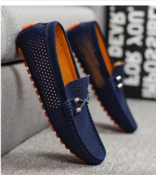 Design Perforated Loafer in Gray with Rope Detail Casual Shoes - 28