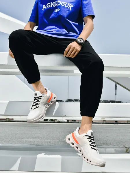 On Cloudmonster White / Black Sneakers Running Shoes - 13