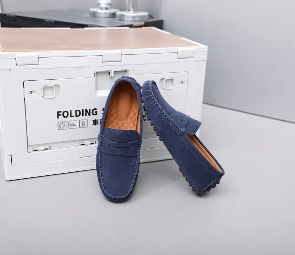 Design Loafer in Sky Blue Suede Casual Shoes - 48