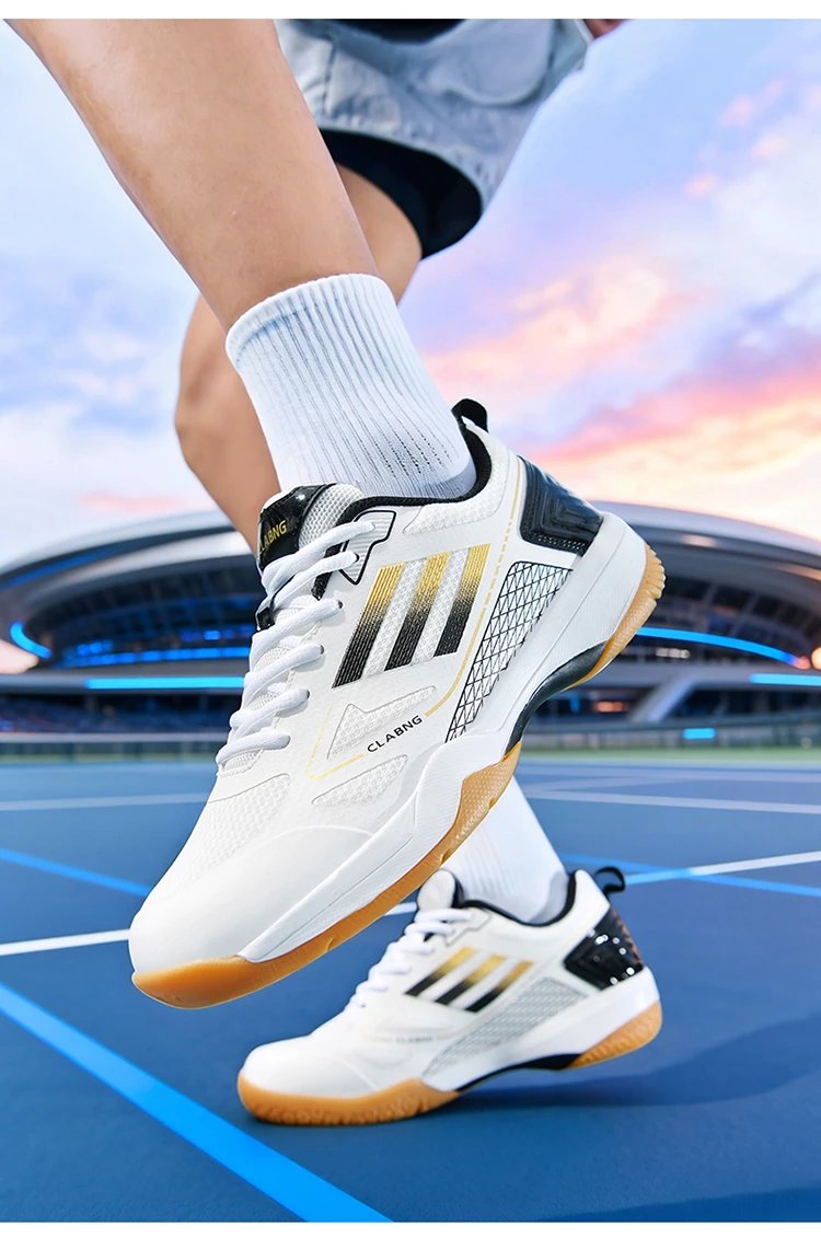 Design CLABNG Badminton Shoe White Blue Gum Sole Sneakers - 17