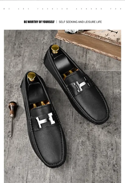 Design H-Logo Loafer Orange Casual Shoes - 3
