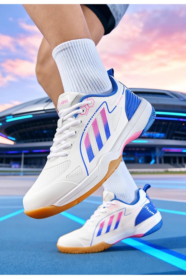 Design CLABNG Court Pro White Blue Pink Badminton Shoes Sneakers - 29
