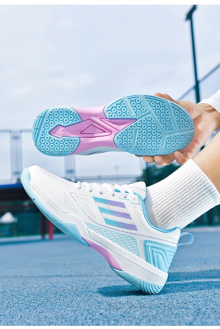 Design CLABNG Badminton Shoe White Blue Gum Sole Sneakers - 21