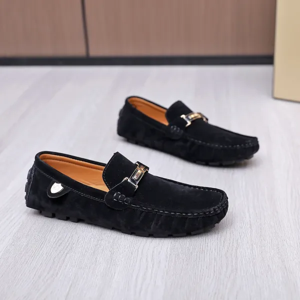 Design Loafer Gray Suede Slip-On Loafers - 17