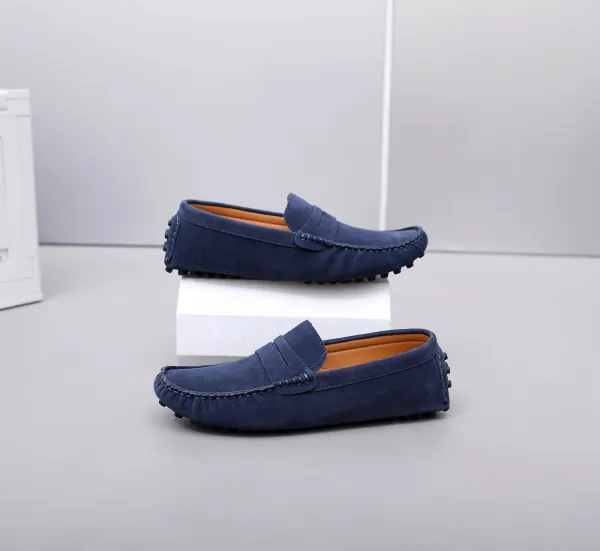 Design Loafer in Sky Blue Suede Casual Shoes - 47
