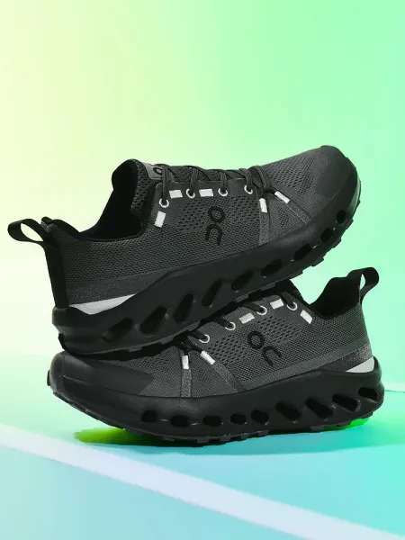On Cloudmonster Black Mesh Sneakers Running Shoes - 1