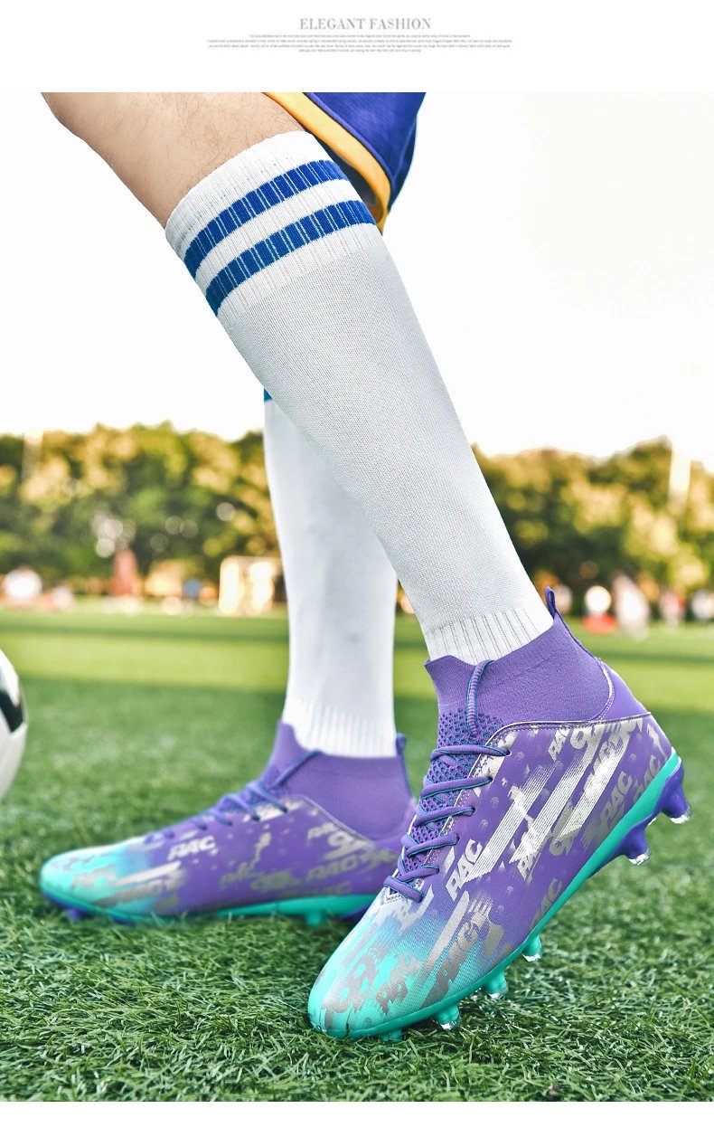 Design Football Turf Shoes Light Blue Gray Print Sneakers - 21