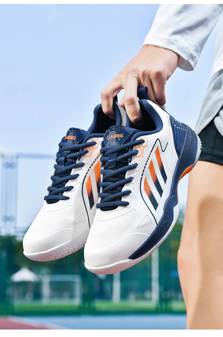 Design CLABNG Court Pro White Blue Pink Badminton Shoes Sneakers - 23