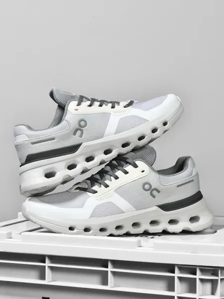 On Cloudmonster White / Black Sneakers Running Shoes - 24