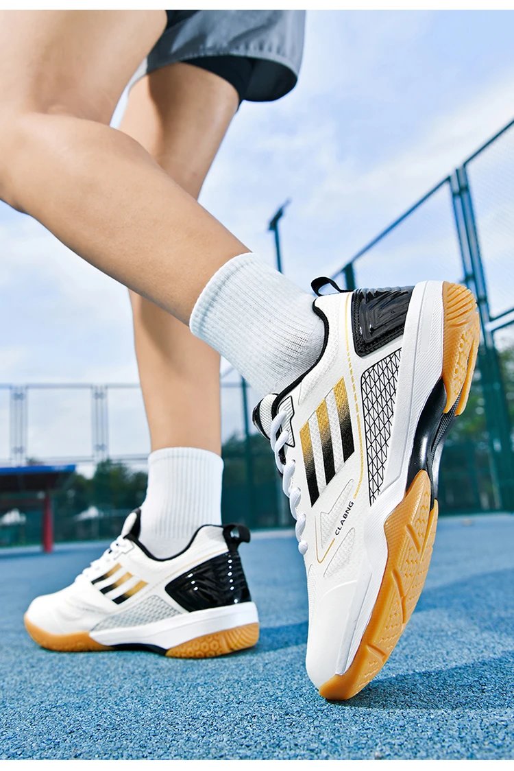 Design CLABNG Badminton Shoe White Blue Gum Sole Sneakers - 15