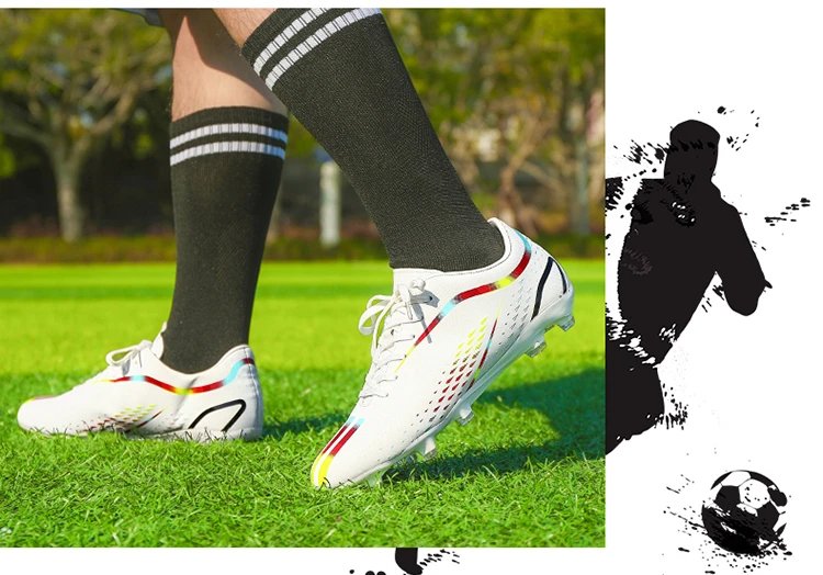 Design Football Cleats Turquoise Multicolor Soccer Studs Running Shoes - 18
