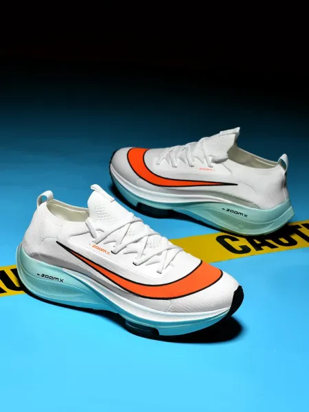 Nike ZoomX Streakfly White Orange Turquoise Running Shoes - 1