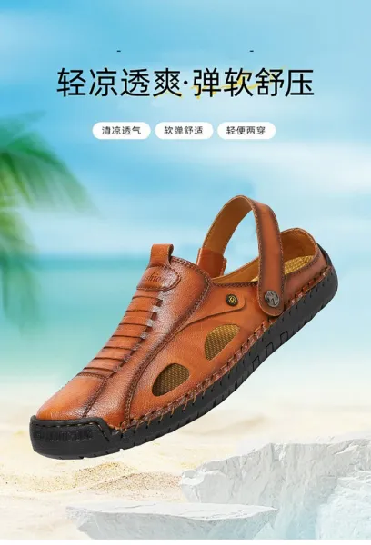 Design White Leather Summer Sandal with Cut-Outs and Adjustable Strap - 2