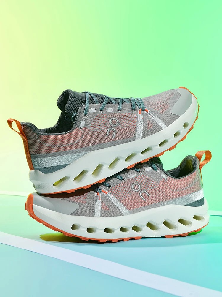 On Cloudmonster 2 Gray Orange Mesh Running Shoes