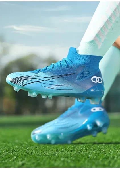 Design Football Turf Shoes Blue Gradient Sneakers - 23