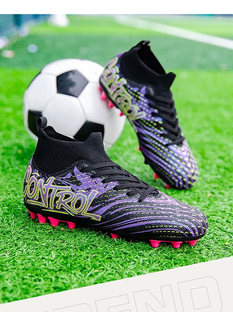 Design Control Purple Lime Green Football Cleats Sneakers - 10