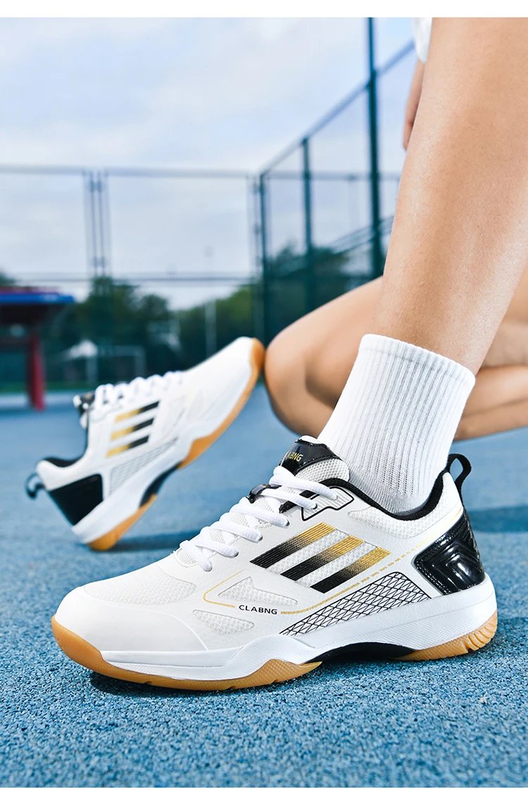Design CLABNG Badminton Shoe White Blue Gum Sole Sneakers - 14