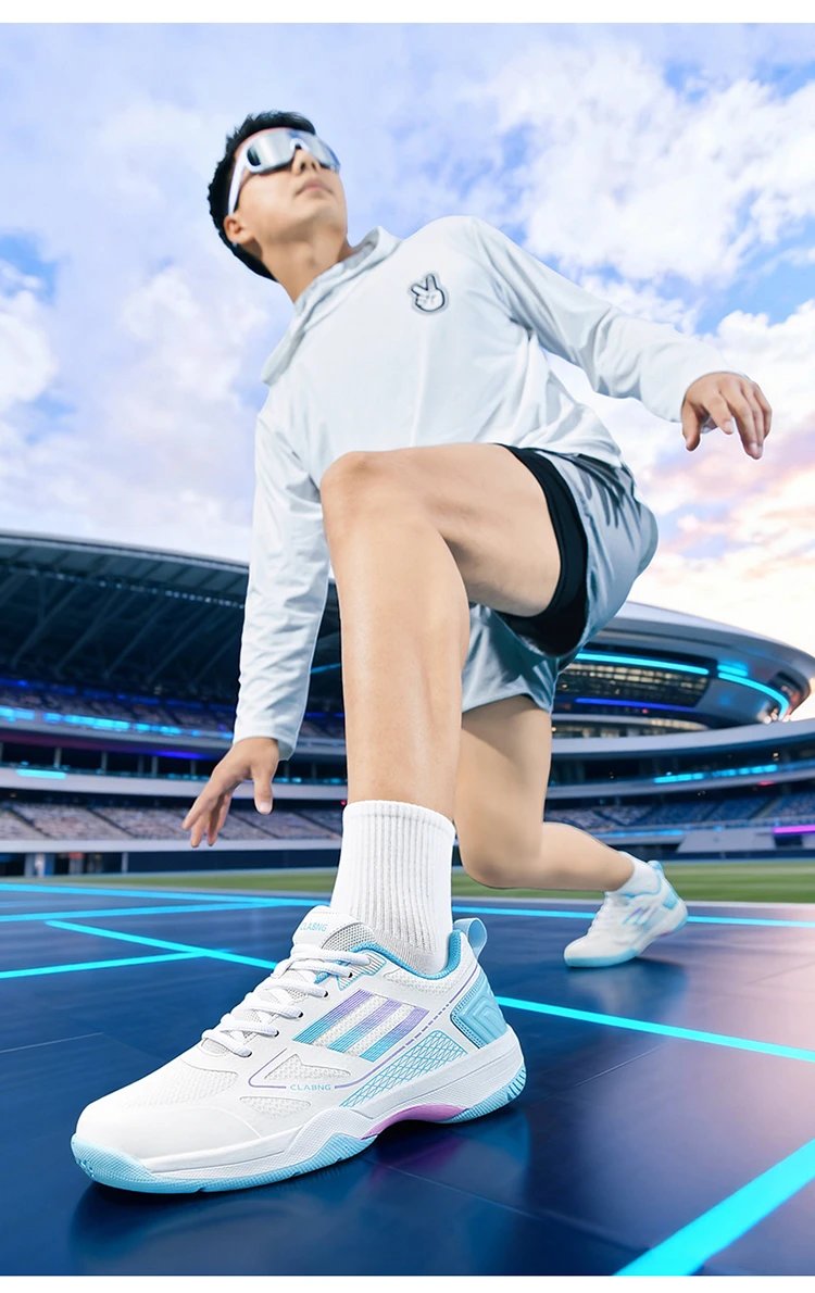 Design CLABNG Badminton Shoe White Blue Gum Sole Sneakers - 20