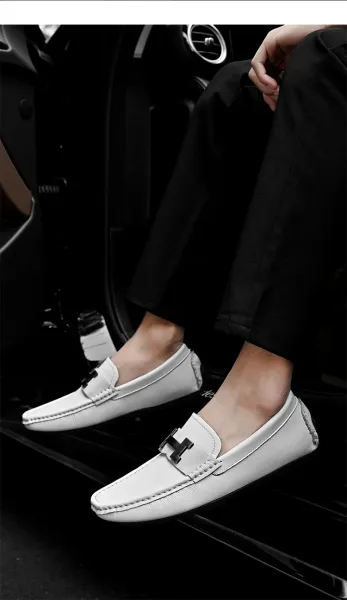 Design H-Logo Loafer Orange Casual Shoes - 33