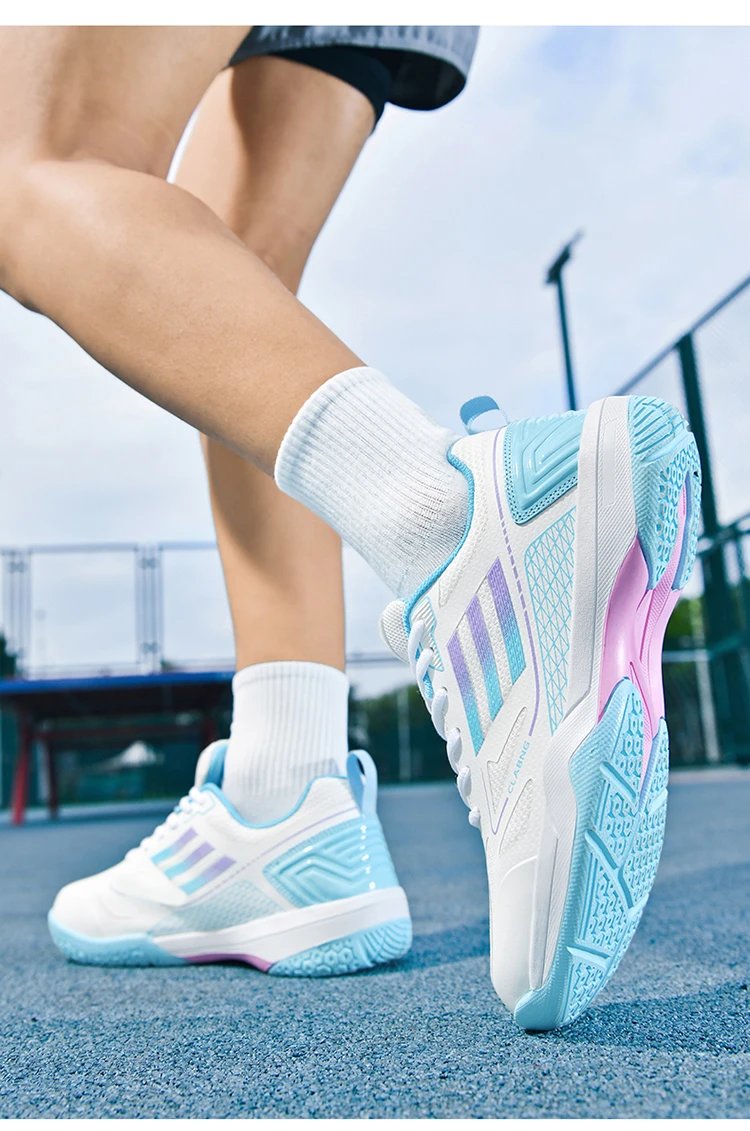 Design CLABNG Badminton Shoe White Blue Gum Sole Sneakers - 22