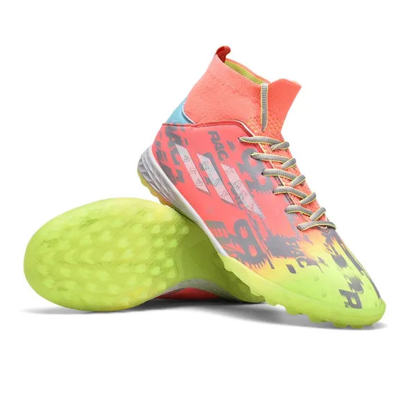 Design Football Turf Cleats Multicolor Neon Pink Lime Green Sneakers - 1