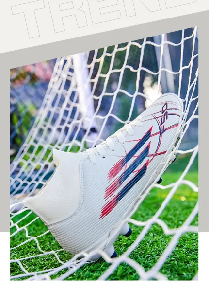 Design Football Cleat White Red Blue Multicolor Running Shoes - 11