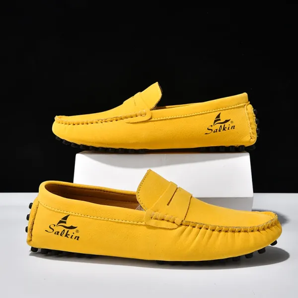 Design Salkin Loafers Pink Suede Casual Shoes Loafers - 11