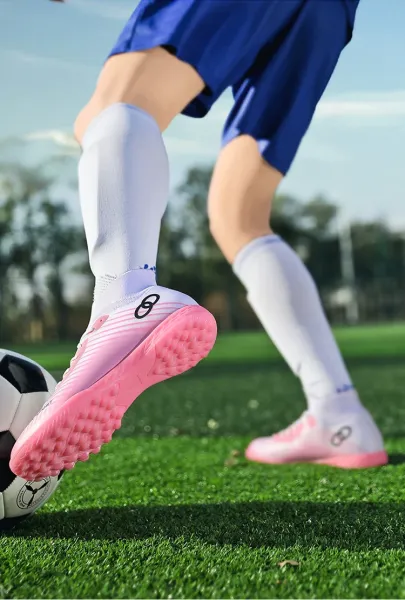 Design Fashion Sport Football Cleats Neon Yellow Blue White Sneakers - 28