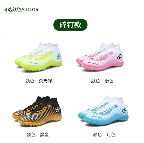 Design Fashion Sport Football Cleats Neon Yellow Blue White Sneakers - 7
