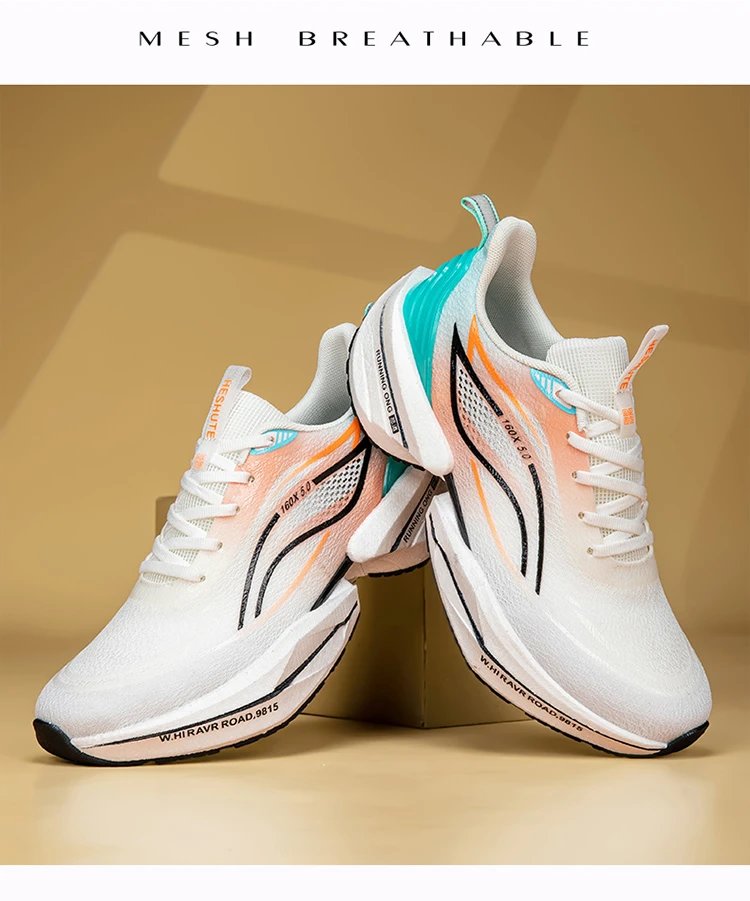 Design Heshute 160X 5.0 Running Shoes White Orange Teal Running Shoes - 16