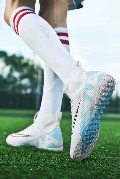 Nike Mercurial Superfly FG White Aqua Black Soccer Cleats Sneakers - 27
