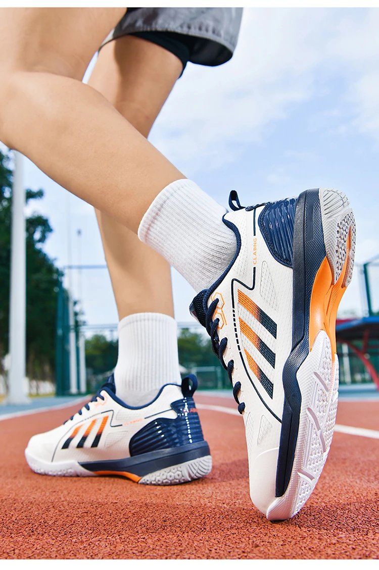 Design CLABNG Court Pro White Blue Pink Badminton Shoes Sneakers - 22