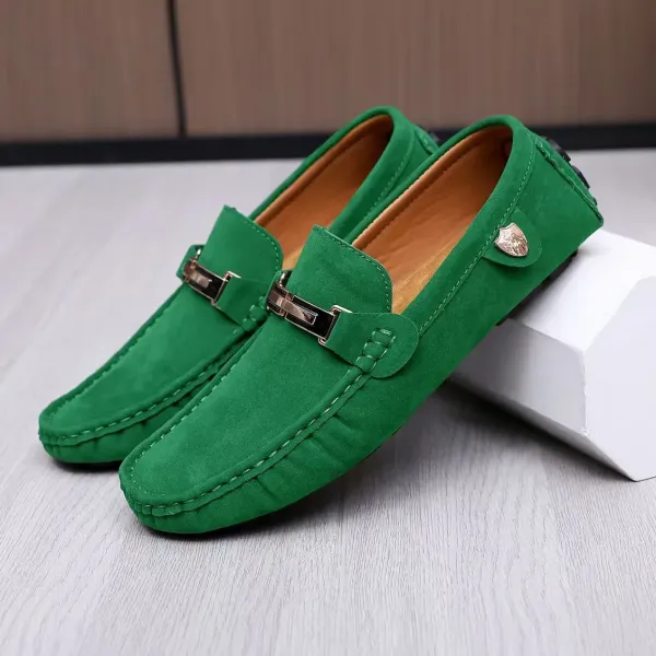 Design Loafer Gray Suede Slip-On Loafers - 12