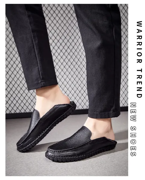 Design White Pebbled Leather Loafers with Stitched Sole - 13
