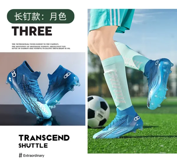 Design Football Turf Shoes Blue Gradient Sneakers - 22