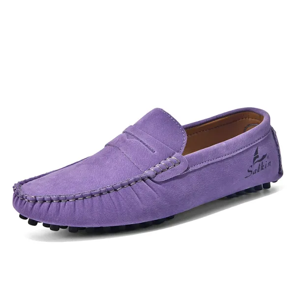 Design Salkin Loafers Pink Suede Casual Shoes Loafers - 10