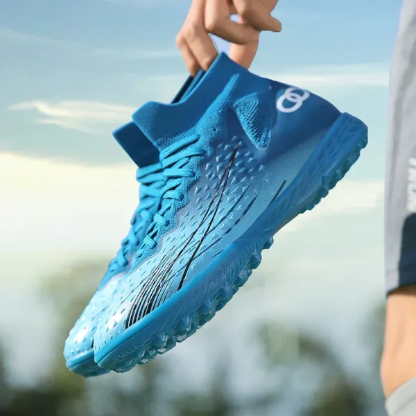 Design Football Turf Shoes Blue Gradient Sneakers - 1