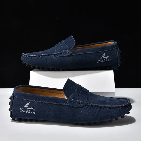 Design Salkin Loafers Pink Suede Casual Shoes Loafers - 12