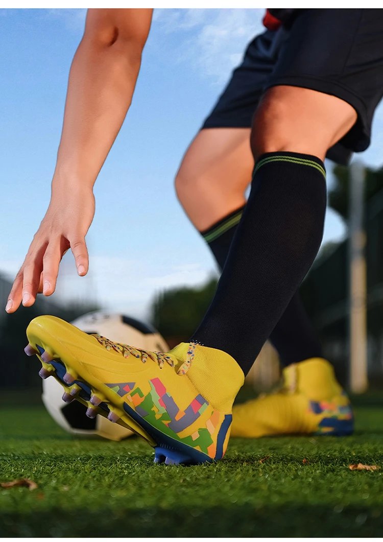 Design Football Cleat White Multicolor Graphic Print Stud Shoe Sneakers - 25