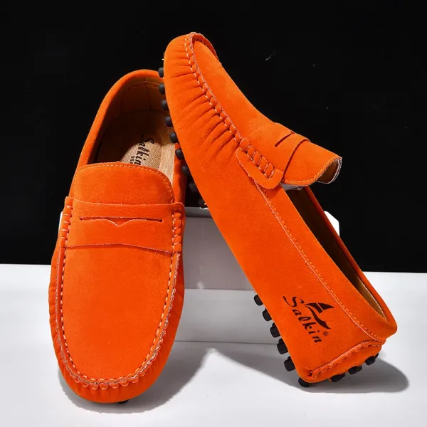 Design Salkin Loafers Pink Suede Casual Shoes Loafers - 28