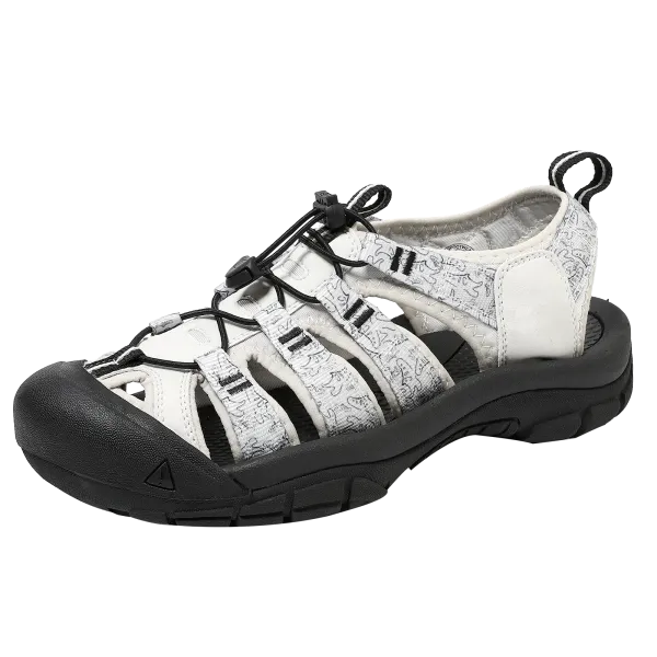 Design Keen Newport H2 Sandals White / Black Dinosaur Print Sandals - 1