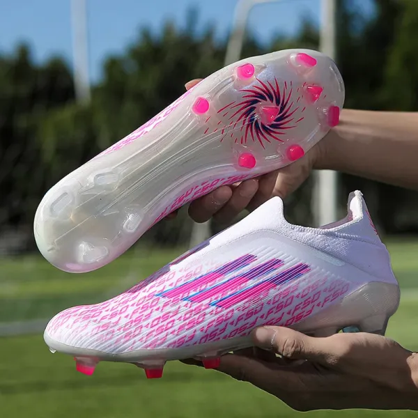 Adidas X Ghosted.1 FG White Pink Fluorescent Soccer Cleats Running Shoes - 1