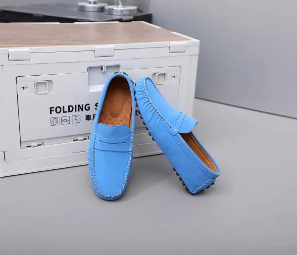 Design Loafer in Sky Blue Suede Casual Shoes - 56