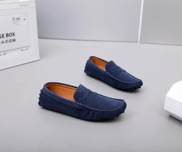 Design Loafer in Sky Blue Suede Casual Shoes - 46