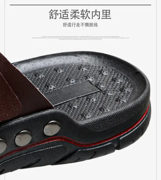 Design Two-Strap Buckle Slide Sandals Brown Black Slippers - 10