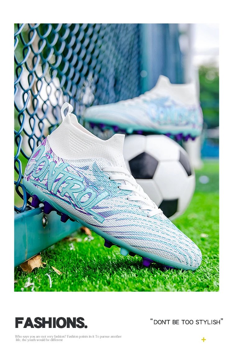 Design Control Purple Lime Green Football Cleats Sneakers - 3