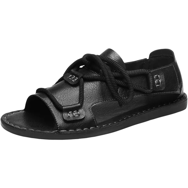 Design Gladiator-Style Rope-Laced Sandal Black - 1