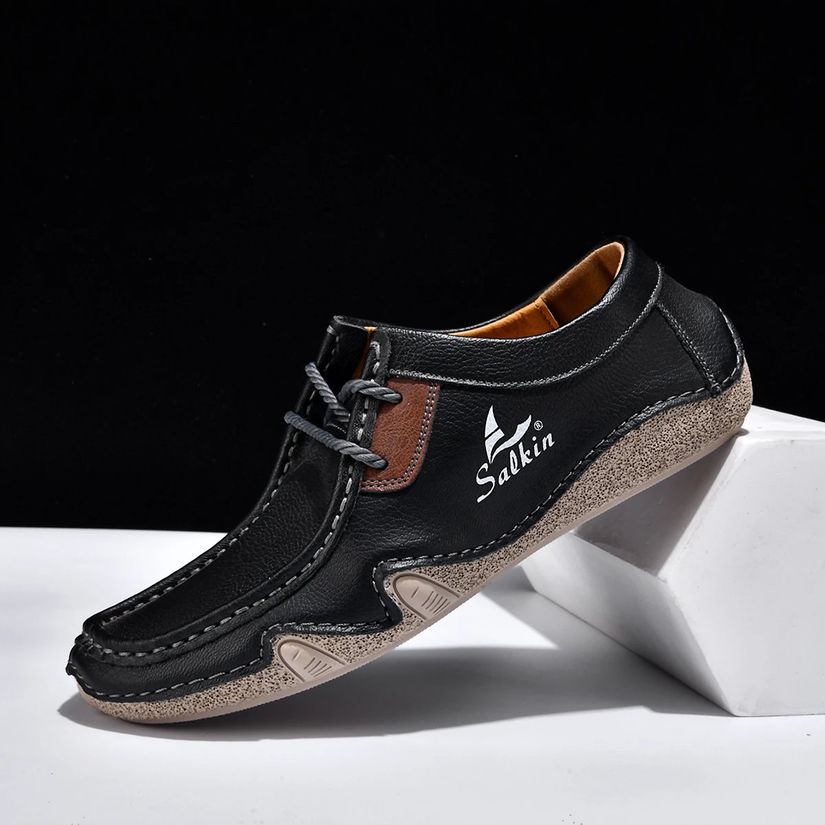 Design Salkin Casual Loafers Tan Suede Loafers - 40