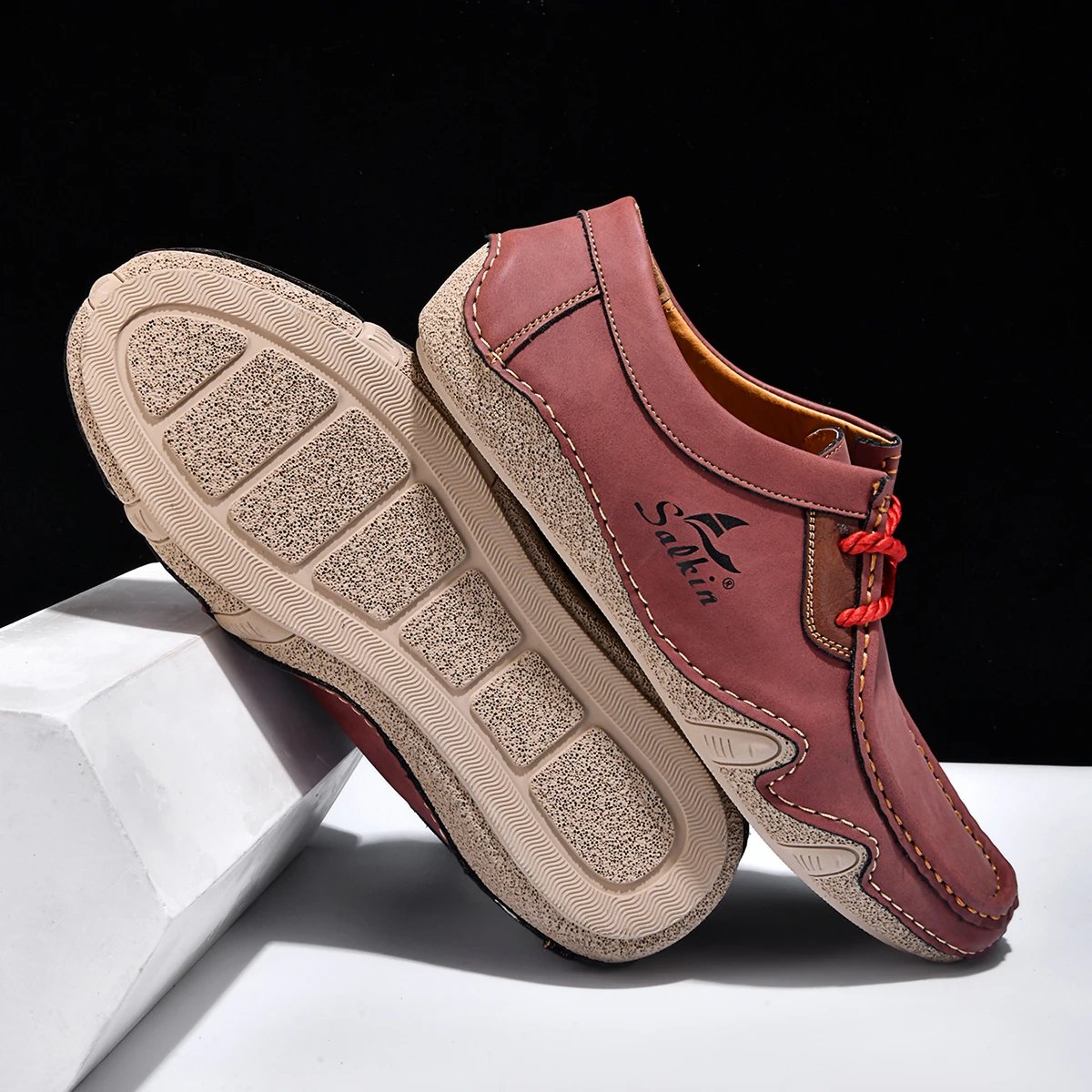 Design Salkin Casual Loafers Tan Suede Loafers - 28