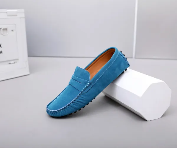 Design Loafer in Sky Blue Suede Casual Shoes - 20